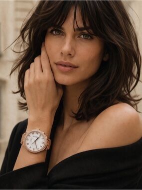 MARC BY MARC JACOBS MBM3079 Rose Gold Crystal Bezel Watch Logo Dial